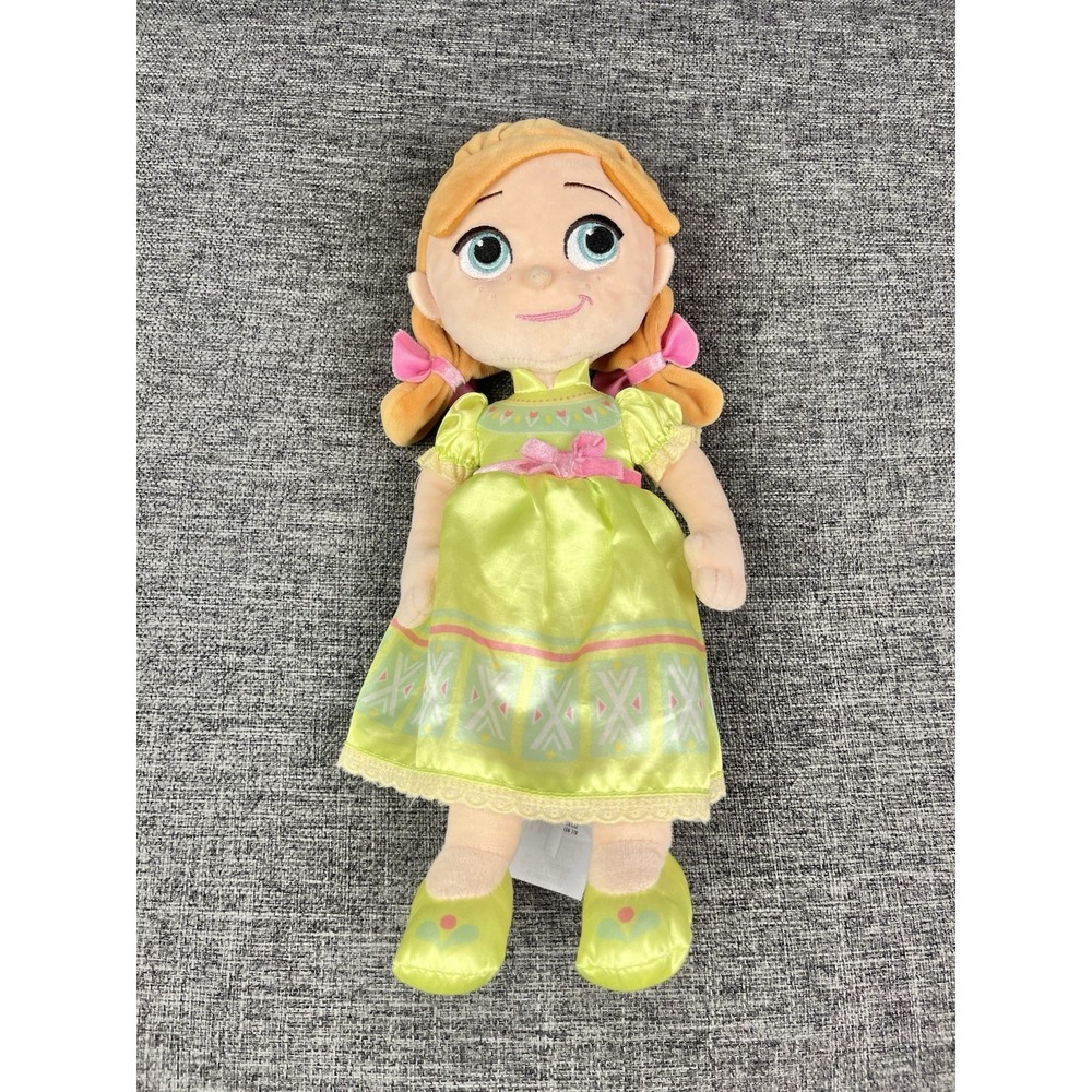 Disney Princess Frozen II Young Anna 13" Plush Stuffed Doll Green Dress